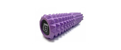 Масажний ролик EasyFit Solid Grid Roller v.2.2s, Довжина 45 см, Діаметр 13 см, Цілісний каркас, EVA-піна з масажною 3D поверхнею, для МФР, фітнесу, йоги та реабілітації, Фіолетовий