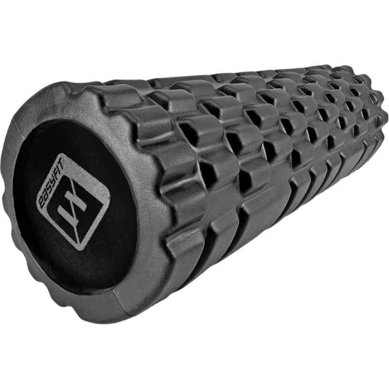 Массажный ролик EasyFit Solid Grid Roller Mini, Длина 30 см, Диаметр 10 см, Цельный каркас, EVA-пена с 3D массажной поверхностью, для МФР, фитнеса, йоги и реабилитации, Черный