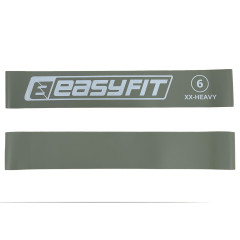 Фитнес-резинка для ног EasyFit №6 XX-Heavy, Сопротивление 25 кг, Латекс, Длина 60 см, Ширина 5 см, Толщина 1,5 мм, Серый