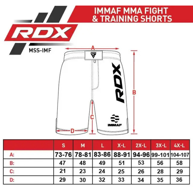 Шорты для MMA RDX MSS-IMF одобрены IMMAF Red, Размер S, Полиэстер, Спандекс, Красный