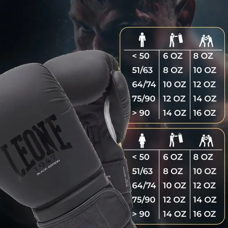 Боксерские перчатки Leone GN059 Black/White (капа в комплекте), 10 унций, PU, FLEX PU, Чёрно-белый