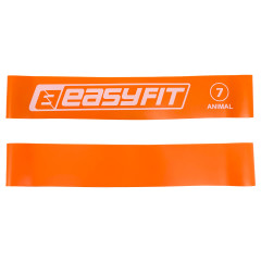 Фитнес-резинка для ног EasyFit №7 Animal, Сопротивление 30 кг, Латекс, Длина 60 см, Ширина 5 см, Толщина 3 мм, Оранжевый