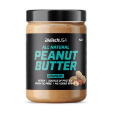 Арахісова паста All Natural Peanut Butter Crunchy, BioTech, 400 грам