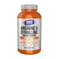 Аргінін та цитрулін, Arginine & Citrulline, 500 mg/250 mg, NOW Sports, 240 капсул