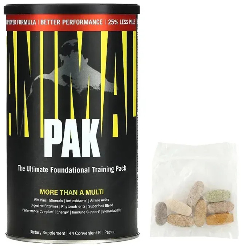 Спортивные мультивитамины, Animal Pak Improved Formula, Universal Nutrition, 44 пакетика