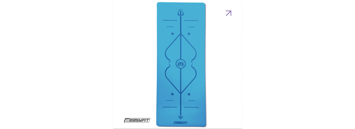 Професійний килимок EasyFit Pro для йоги, 184x68 см, товщина 5 мм, каучук, блакитний
