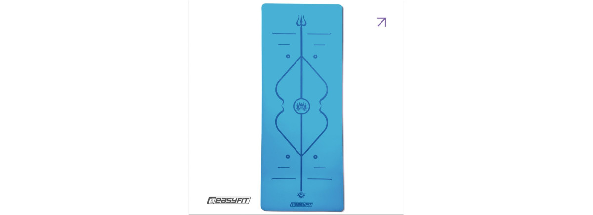Профессиональный коврик EasyFit Pro для йоги, 184x68 см, толщина 5 мм, каучук, голубой