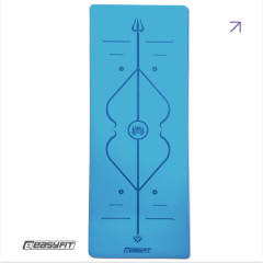 Професійний килимок EasyFit Pro для йоги, 184x68 см, товщина 5 мм, каучук, блакитний