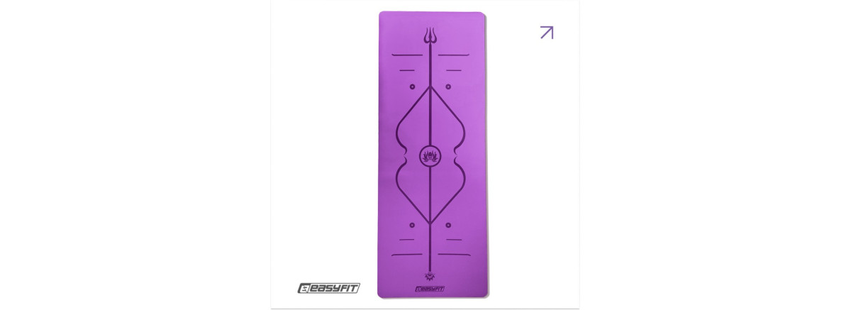 Професійний килимок EasyFit Pro для йоги, 184x68 см, товщина 5 мм, каучук, фіолетовий