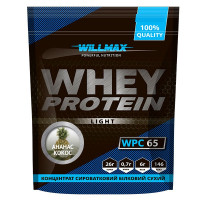 Протеин, Whey Protein Light 65%, Willmax, 1 кг (Ананас-кокос)