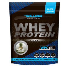 Протеин, Whey Protein Light 65%, Willmax, 1 кг (Ананас-кокос)