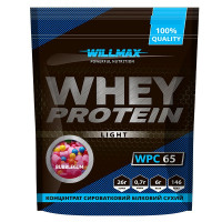 Протеин, Whey Protein Light 65%, Willmax, 1 кг (Bubblegum)