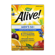 Мультивитамины для мужчин 50+, Alive! Men's 50+, Nature's Way, 50 таблеток