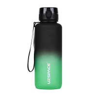 Пляшка для води, Frosted Gradient Waterbottle 3056 Black/Green, Uzspace, 1,5 л