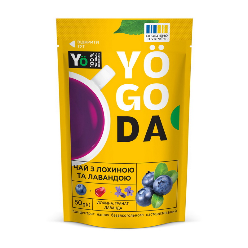 Натуральный чай, Yogoda Tea, 50 грамм (Голубика с лавандой)