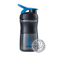 Пляшка для води, Blender Bottle SportMixer, Blender Bottle, 590 мл (Чорний/блакитний)