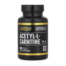 Ацетил-L-карнітин, Acetyl-L-Carnitine 500 mg, California Gold Nutrition, 60 капсул