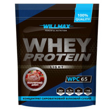 Протеин, Whey Protein Light 65%, Willmax, 1 кг (Клубничный джем) 
