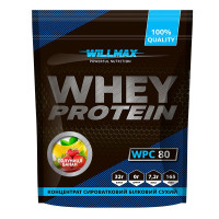 Протеїн Whey Protein 80%, Willmax, 920 грам (Полуниця-банан)
