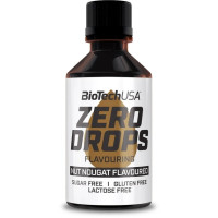 Ароматизатор з підсолоджувачем без цукру, Zero Drops, BioTech, 50 мл (Горіхова нуга)