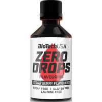 Ароматизатор з підсолоджувачем без цукру, Zero Drops, BioTech, 50 мл (Полуниця)
