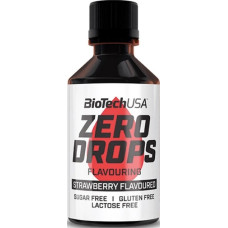Ароматизатор з підсолоджувачем без цукру, Zero Drops, BioTech, 50 мл (Полуниця)