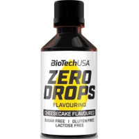 Ароматизатор з підсолоджувачем без цукру, Zero Drops, BioTech, 50 мл (Чизкейк)