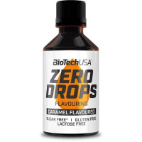 Ароматизатор з підсолоджувачем без цукру, Zero Drops, BioTech, 50 мл (Карамель)