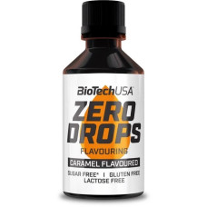 Ароматизатор з підсолоджувачем без цукру, Zero Drops, BioTech, 50 мл (Карамель)