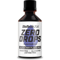 Ароматизатор з підсолоджувачем без цукру, Zero Drops, BioTech, 50 мл (Чорниця)