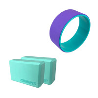 Набір для йоги №4 "Гнучкість і баланс PRO 2в1". Склад набору: 2 блоки для йоги та колесо для розтяжки