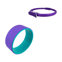 Набір для йоги №6 "Гнучкість і баланс PRO 2в1". Склад набору: колесо для розтяжки та кільце для пілатесу