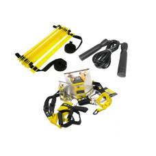 Набір для фітнесу: Петлі TRX EasyFit Suspension Trainer (P1), Довжина 100-140 см, Ширина строп 3,8 см, Макс. вага 160 кг + Швидкісна скакалка EasyFit з підшипником, Довжина 280 см, Пластик + Координаційні сходи, Довжина 10 м, Сходинки 20 шт