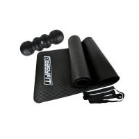 Набір для фітнесу EasyFit: Килимок 180x60 см, товщина 10 мм, NBR + Масажний ролик (валик) SlateShaper, Довжина 45 см, Діаметр 15 см, EPP