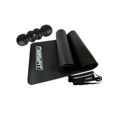 Набір для фітнесу EasyFit: Килимок 180x60 см, товщина 10 мм, NBR + Масажний ролик (валик) SlateShaper, Довжина 45 см, Діаметр 15 см, EPP