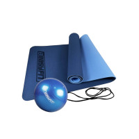 Набір для фітнесу EasyFit: Двошаровий килимок 183x61 см, товщина 6 мм, TPE/TC + М'яч для фітнесу, Діаметр 85 см, Максимальне навантаження 120 кг, ПВХ