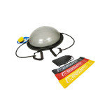 Набор для фитнеса EasyFit: Балансировочная платформа BOSU, Диаметр 60 см, Высота 23 см, Максимальная нагрузка 120 кг, Пластик, ПВХ, Резина + Резиновые кольца 3 шт, Сопротивление 9-18 кг, Длина 60 см, Ширина 5 см, Латекс