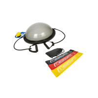 Набор для фитнеса EasyFit: Балансировочная платформа BOSU, Диаметр 60 см, Высота 23 см, Максимальная нагрузка 120 кг, Пластик, ПВХ, Резина + Резиновые кольца 3 шт, Сопротивление 9-18 кг, Длина 60 см, Ширина 5 см, Латекс