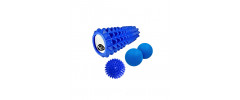 Набір для МФР: Масажний ролер EasyFit Foam Roller 33 см + Масажний м'ячик EasyFit TPR подвійний 12х6 см + Масажний м'ячик EasyFit TPR 6 см