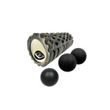 Набір для МФР: Масажний ролик EasyFit Grid Roller 33 см v.1.1 Multi + Масажний м'ячик EasyFit EPP 12 см + Масажний м'ячик EasyFit TPR подвійний 12х6 см