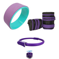 Набір для йоги та пілатесу EasyFit “Гармонія руху 4в1”. Склад набору: Обтяжувачі для ніг і рук EasyFit (набірні, пара), колесо для йоги, кільце для пілатесу + ремінь для йоги у подарунок