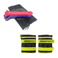 Набір для комплексних тренувань EasyFit "Ритм тіла 2в1". Склад набору: гумові петлі EasyFit (3в1), опір 2-45 кг + набірні обтяжувачі для ніг і рук EasyFit (вага 0,5-2,5 кг), Зелений