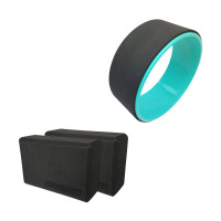 Набір для йоги №4 "Сила і гнучкість PRO 2в1". Склад набору: 2 блоки для йоги, колесо для розтяжки 