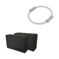 Набор для йоги №5  "Сила и гибкость PRO 2в1". Состав набора: 2 блока для йоги, кольцо для пилатеса  