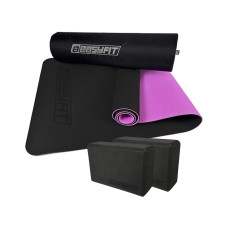 Набір для йоги №1 "Сила і гнучкість PRO 2в1". Склад набору: килимок, 2 блоки для йоги 