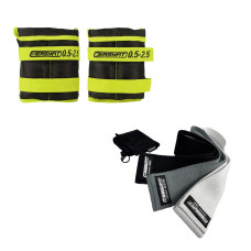 Набір для фітнесу EasyFit “Сила і Контроль 2в1”. Склад набору: тканинні гумки (еспандери) для фітнесу (3в1) + набірні обтяжувачі для ніг і рук EasyFit (вага 0,5-2,5 кг), Зелений