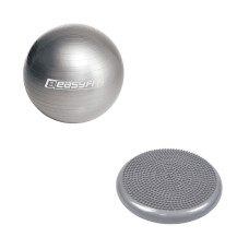 Набір для фітнесу №1 "Стійкість і витривалість PRO 2в1". Склад набору: балансувальна масажна подушка та м’яч для фітнесу (фітбол)