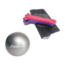 Набір для фітнесу №2 "Стійкість і витривалість PRO 2в1". Склад набору: фітбол та гумові петлі (3в1)