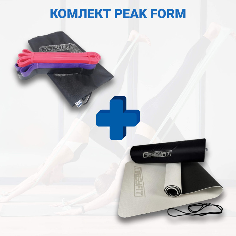 Набор для комплексных тренировок №5 "Взрывная форма PRO 2в1". Состав набора: коврик в ассортименте, резиновые петли (3в1) 