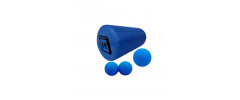 Набір для МФР: Масажний ролер EasyFit Foam Roller 45 см + Масажний м'ячик EasyFit TPR подвійний 12х6 см + Масажний м'ячик EasyFit TPR 6 см